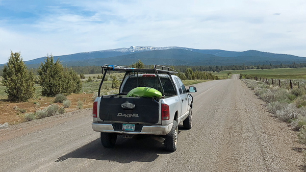 Driving towards the Geargart Mountain Wilderness and the North Sprague