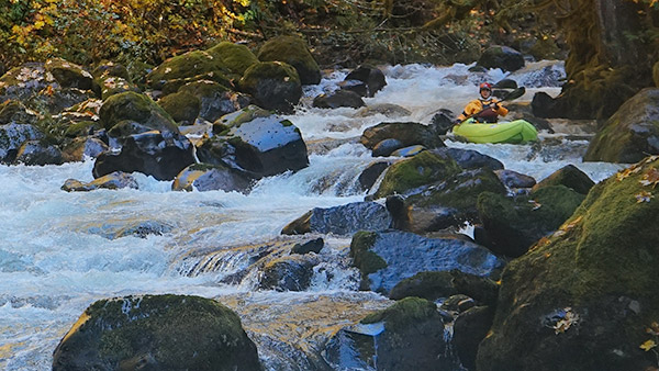 Aaron paddling Roaring River